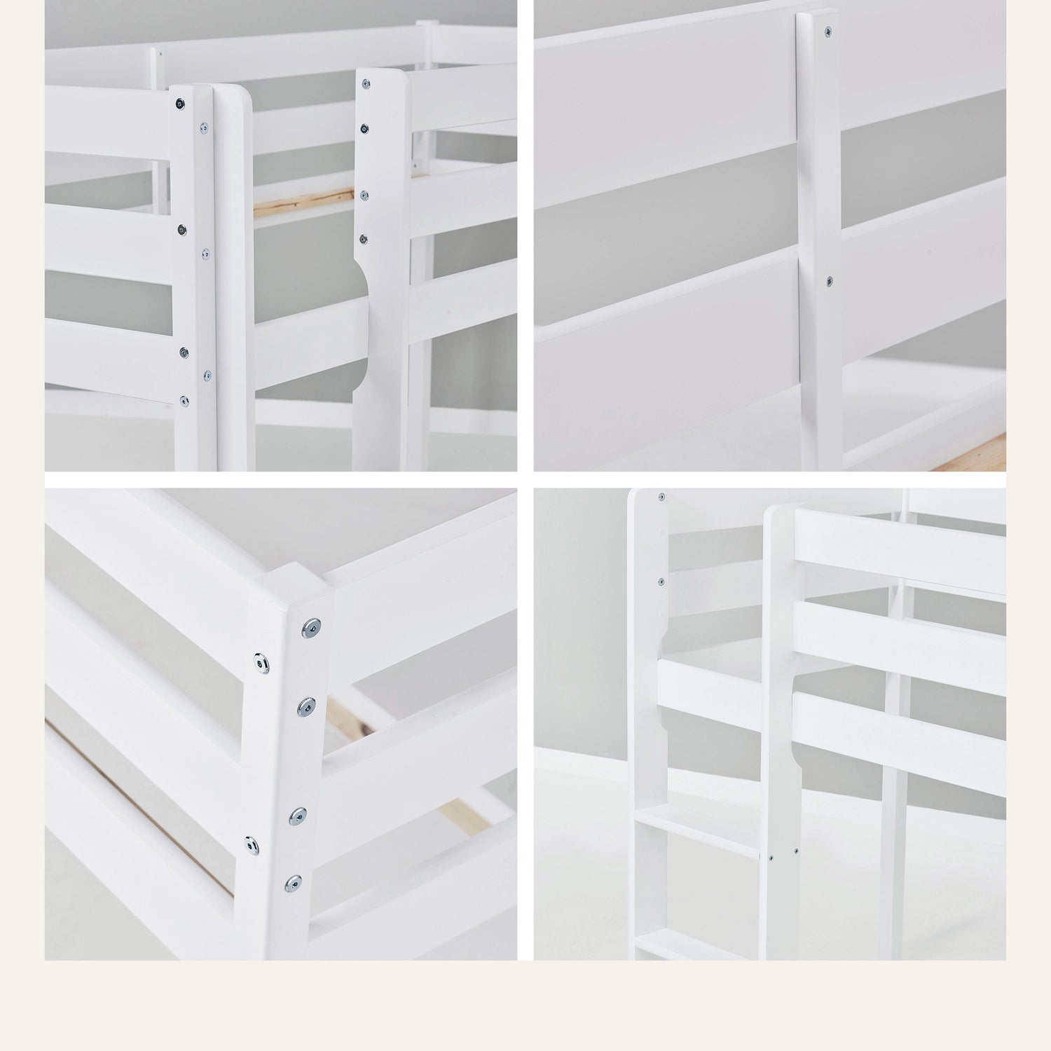 Eco-friendly pine kids bed in white