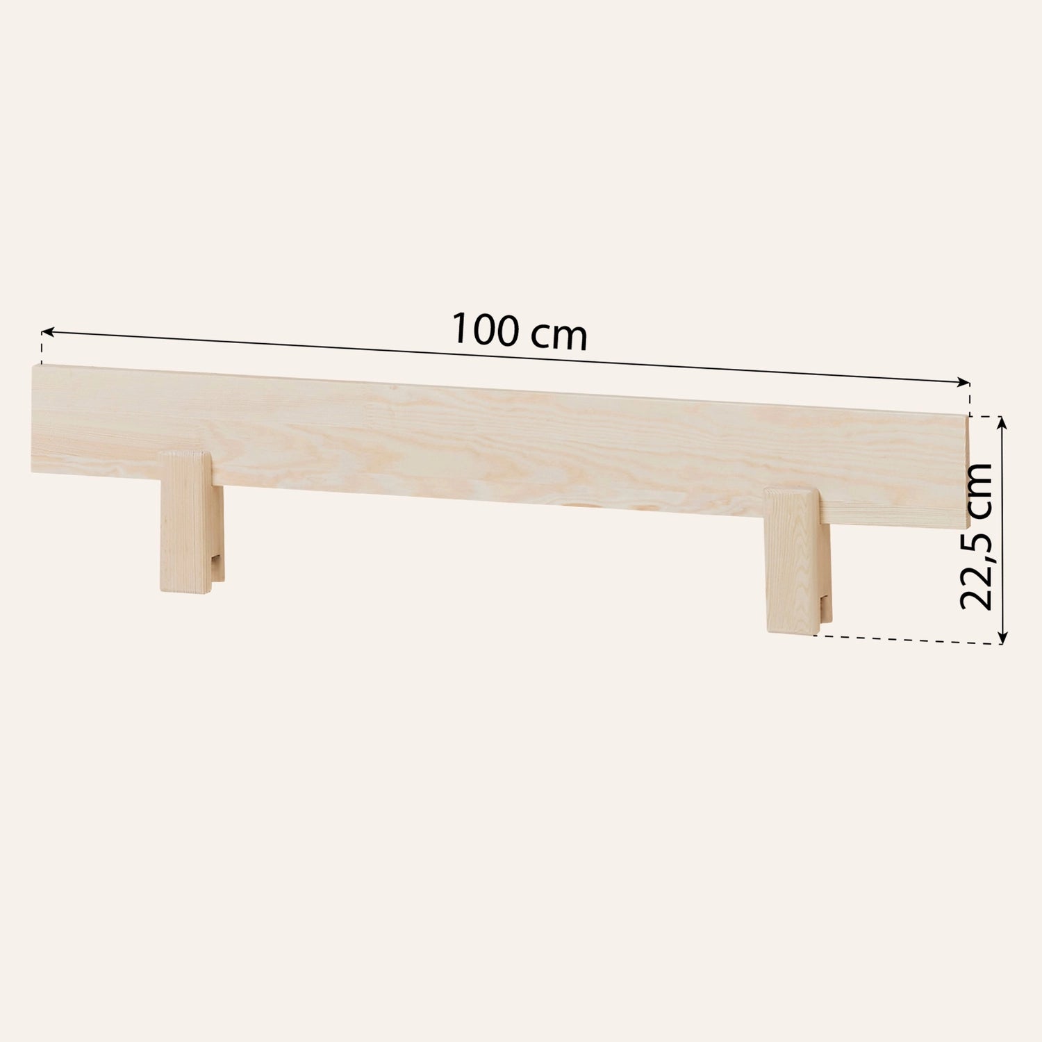 Dimension of the hoppekids shorty daybed safety rail.