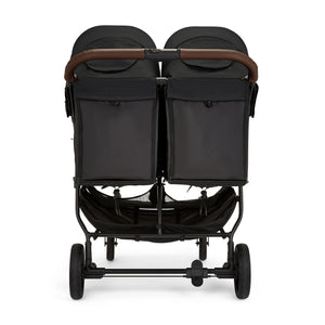 Ickle Bubba double stroller with UPF 50+ extendable canopies.