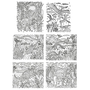 All six dinosaur-themed magic painting pictures displayed.