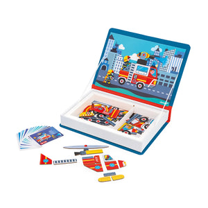 Portable magnetic book Firefighters educational toy for kids
