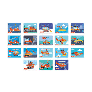 Magnetic pieces in the Janod Magnetibook Firefighters set