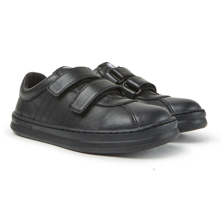 black kids school shoes Camper Runner, boys leather school shoes velcro, school shoes black leather