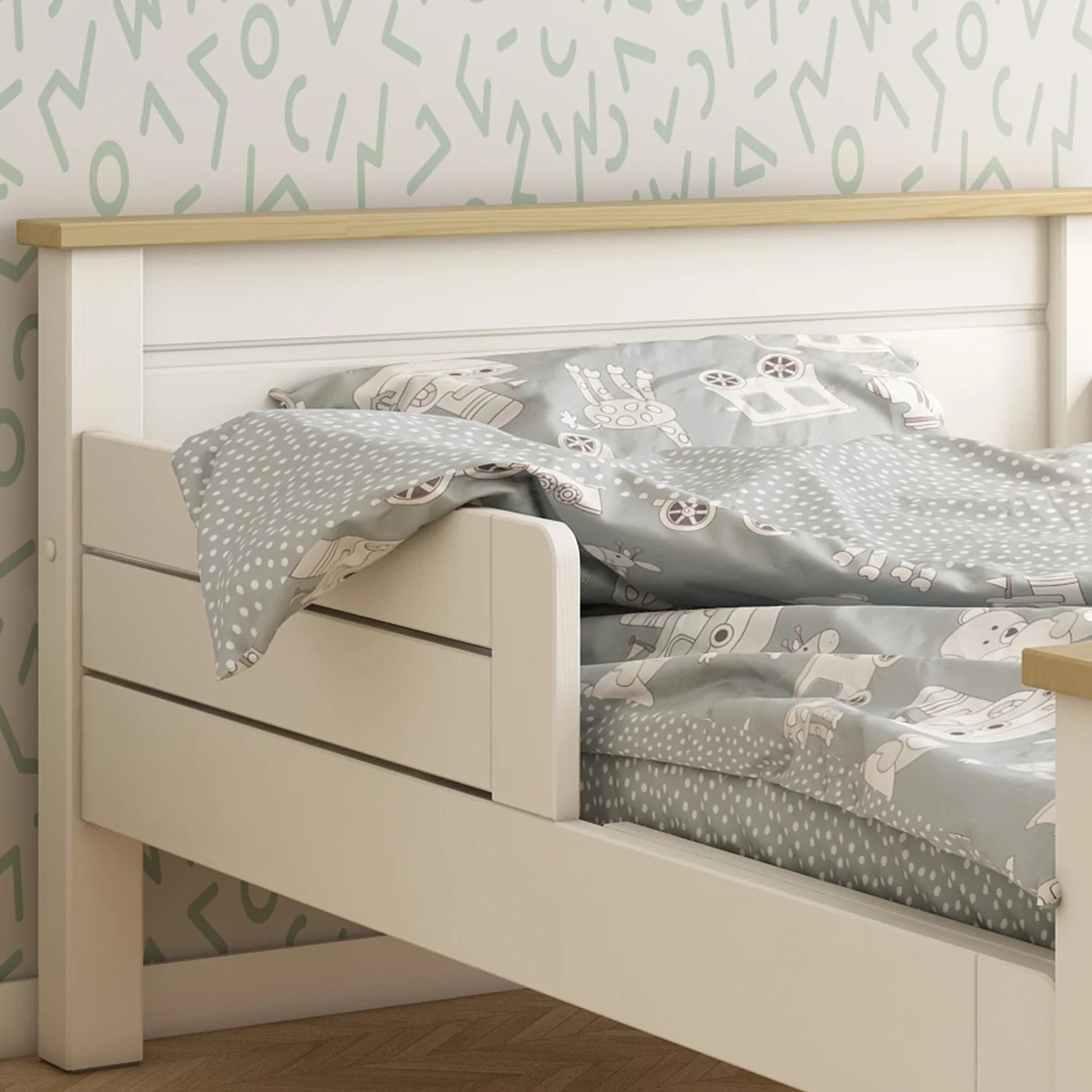 This Kids Avenue has safety rails on either side.