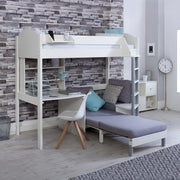 Kids Avenue Noah C High Sleeper Bed with Desk & Sofa - Silver