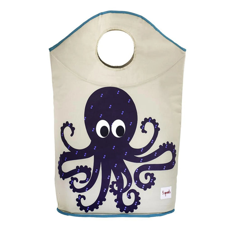 Close-up of the octopus design on the laundry hamper