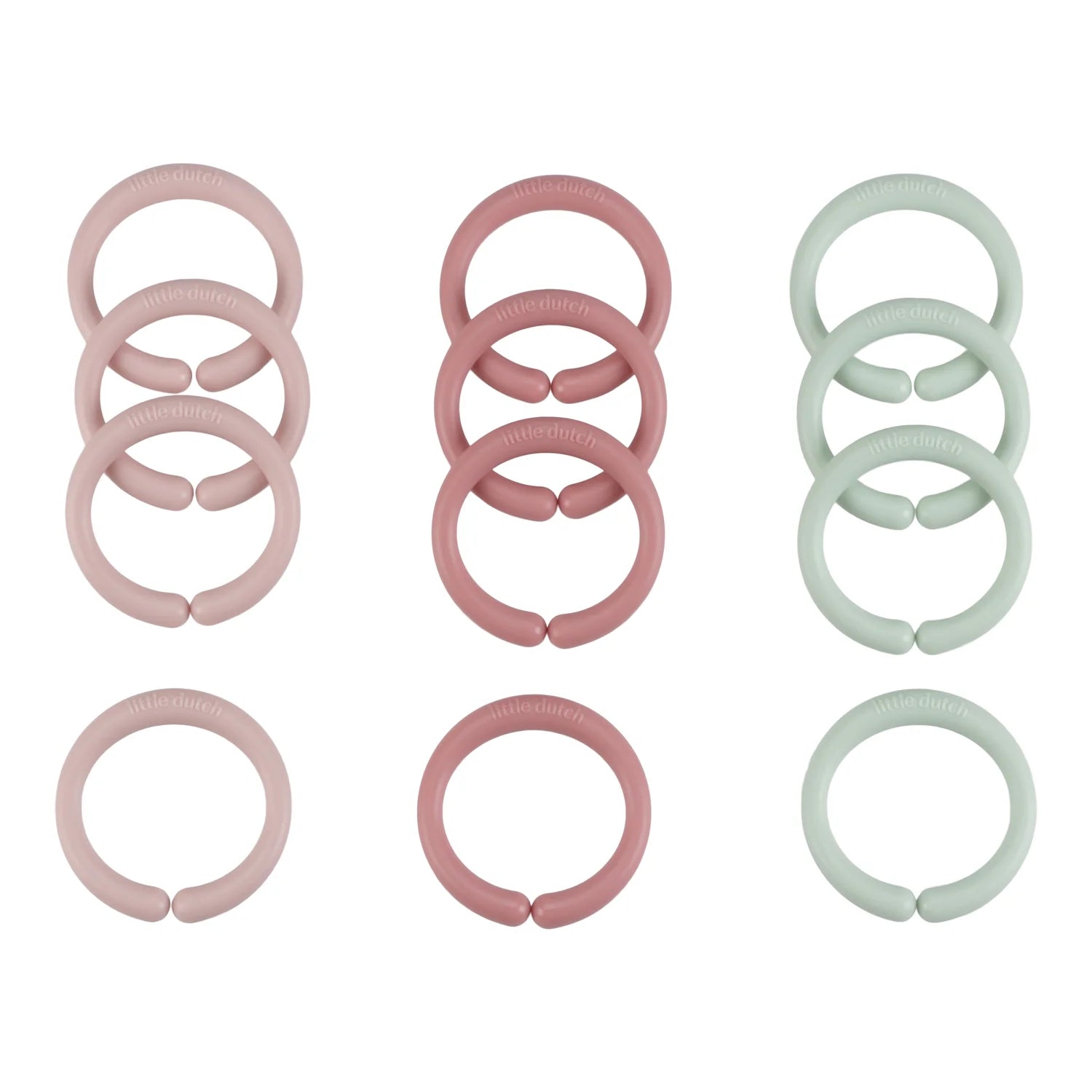 12 fairy garden loops arranged neatly on white background.