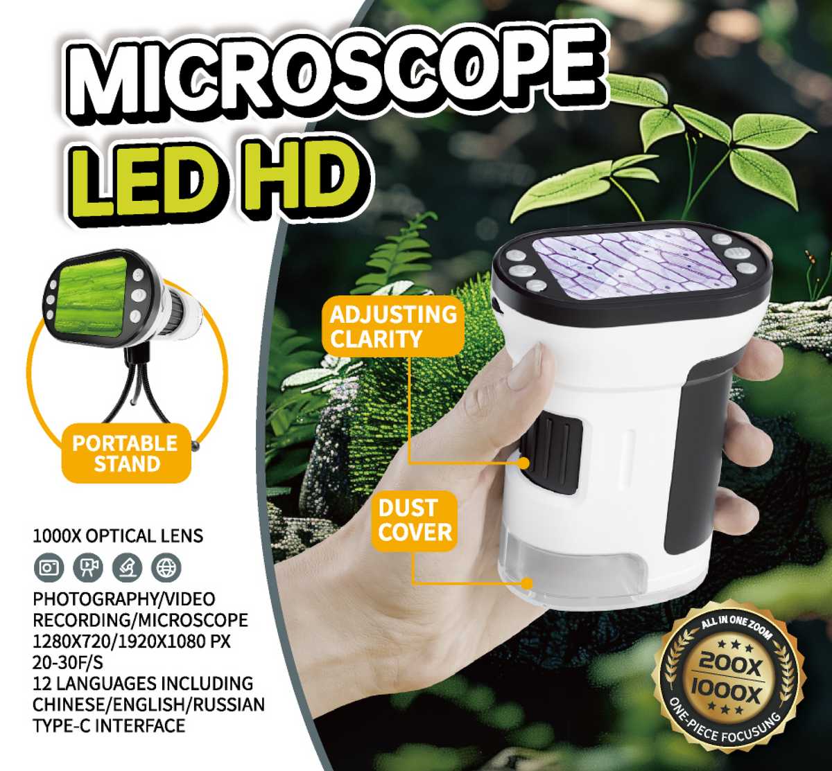 Portable LED Microscope STEM Science Kit