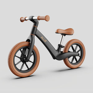 Allis Baby LUMI 12" Balance Bike for 2 Year Olds Black, Adjustable, and Safe for Toddlers