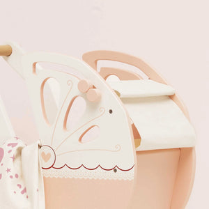 Back view of Le Toy Van pram toy