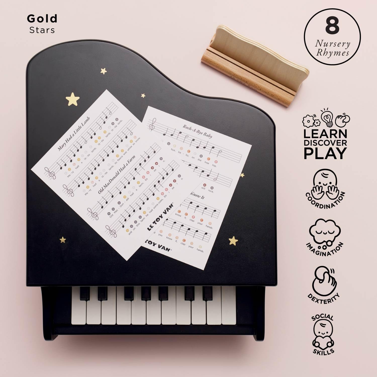 Le Toy Van wooden grand piano toy - perfect for kdis ages 3 years+.
