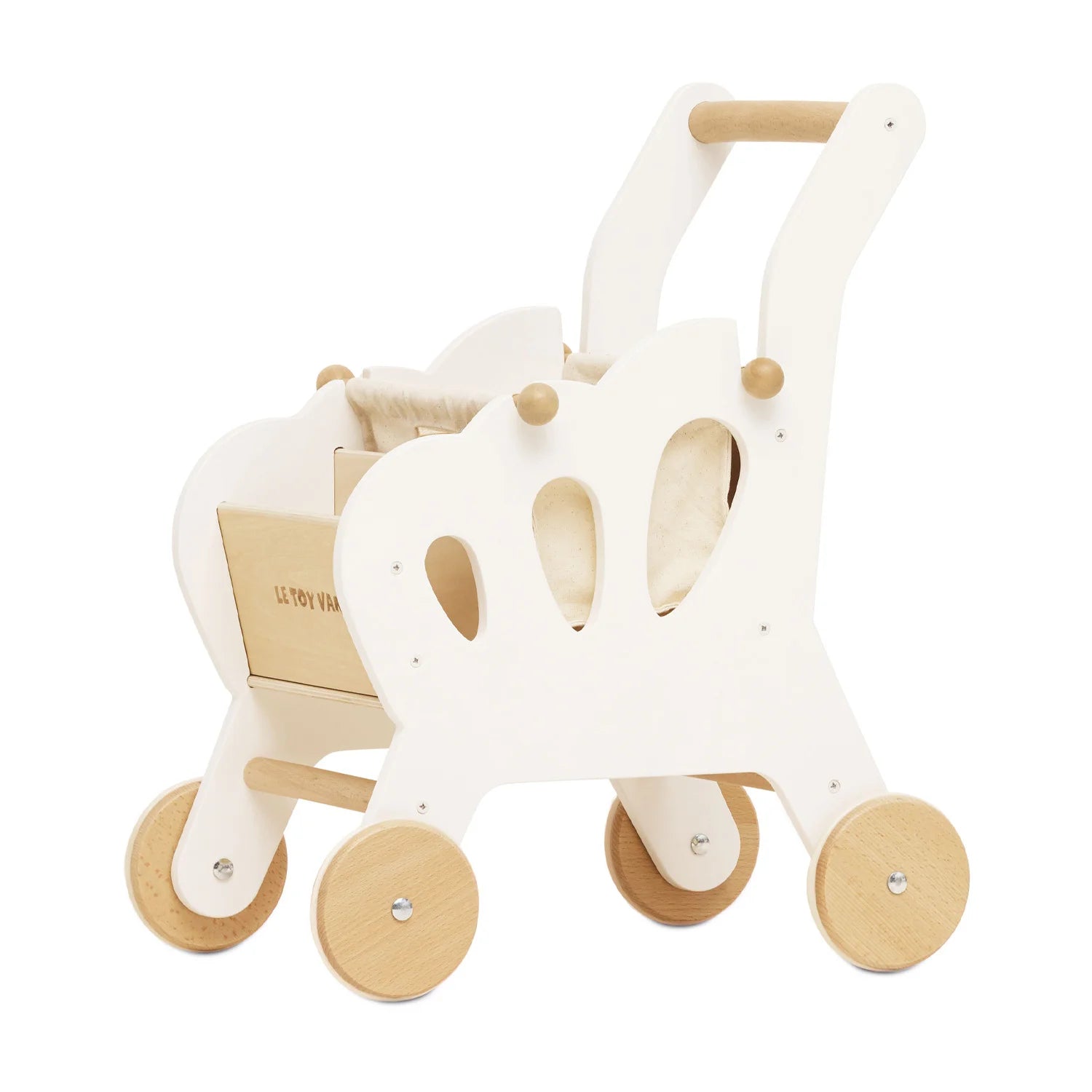 Le Toy Van Wooden Shopping Trolley Kids Pretend Play Chalkboard Fabric Bag.