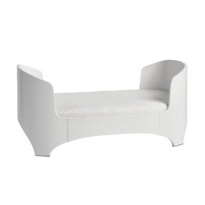 Transitional Leander cot setup for toddler independence.