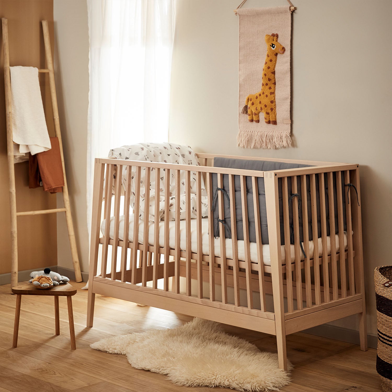 Interior nursery view with Leander Linea™ Cot as centerpiece
