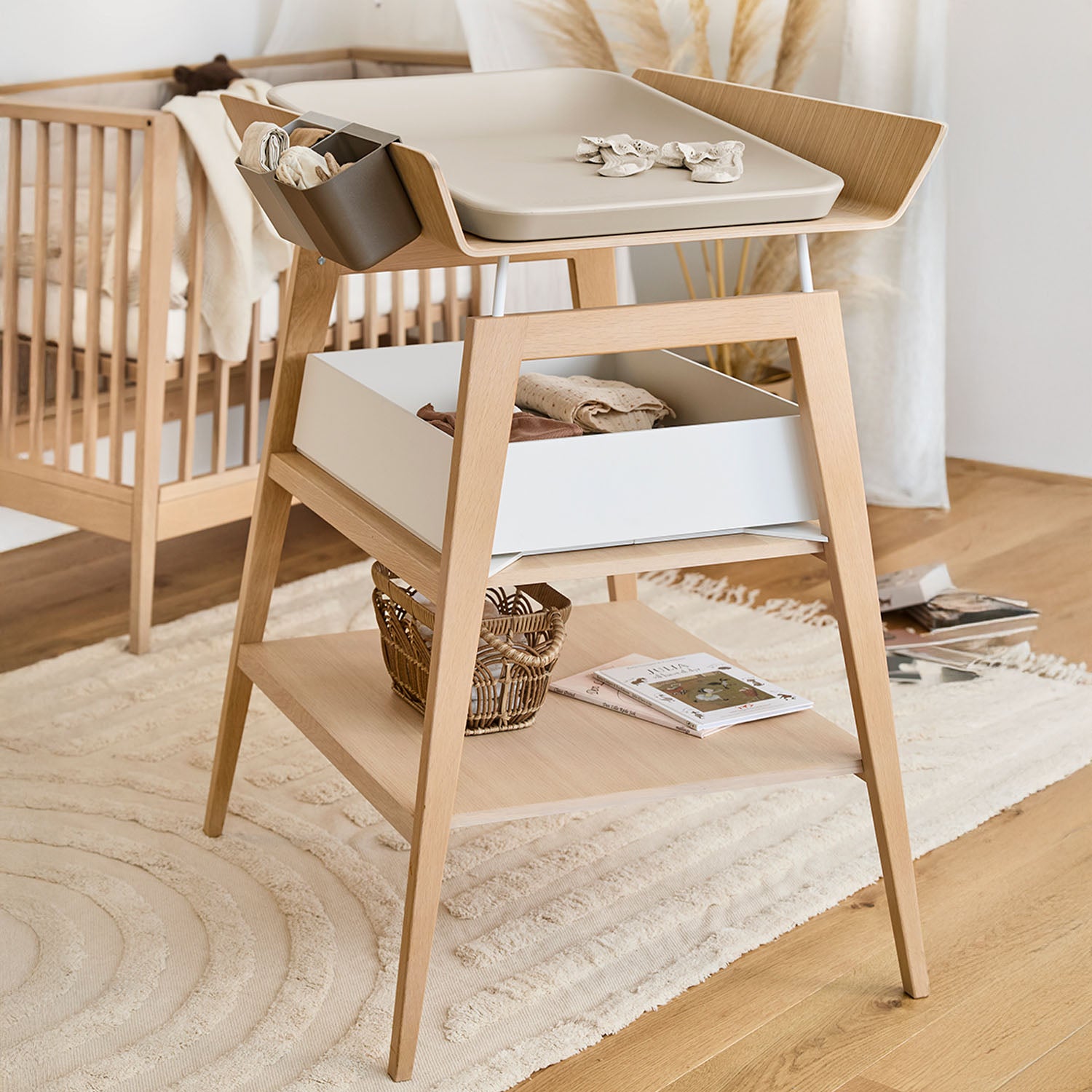 Practical nursery changing table with optional storage drawer