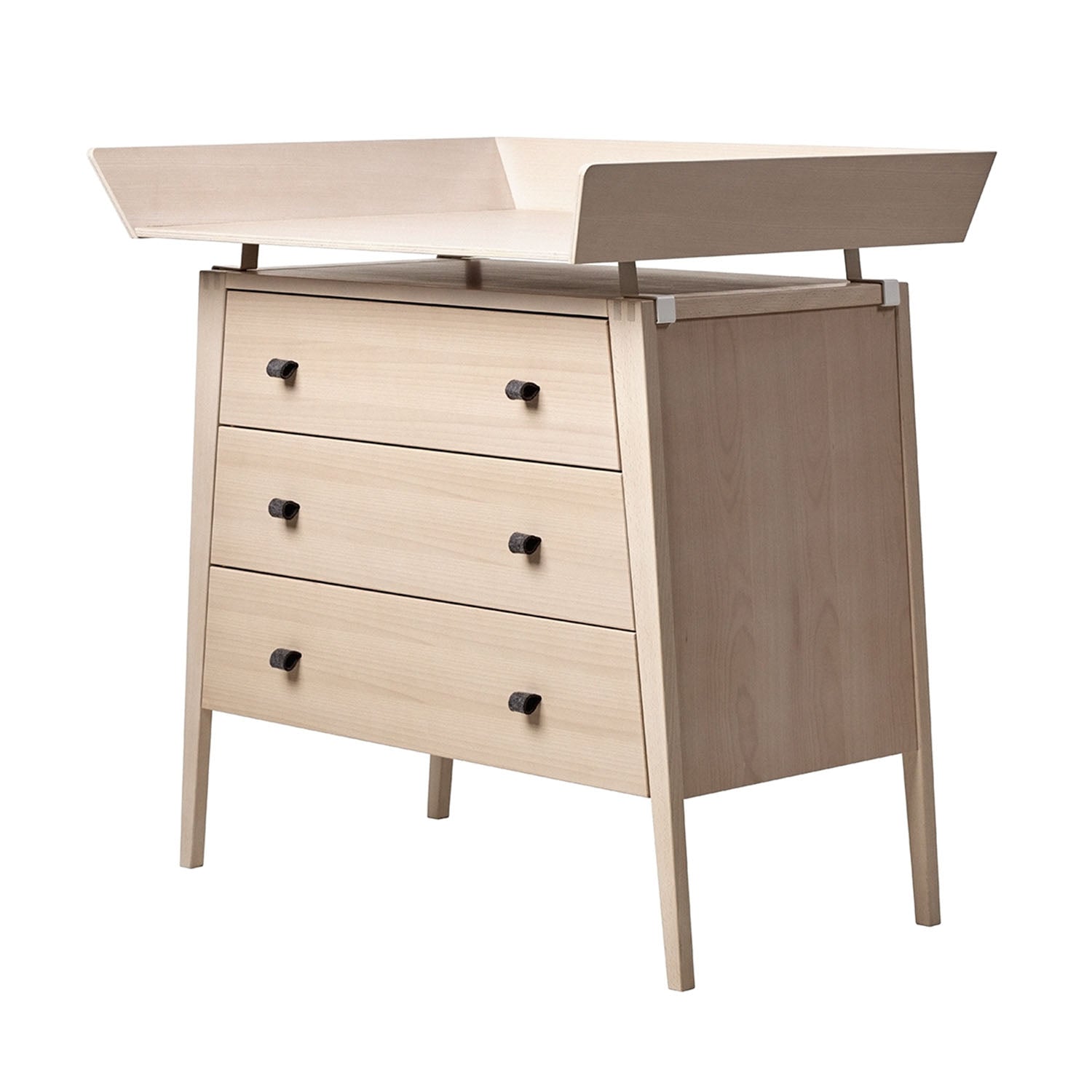 Leander Linea dresser with changing unit in beech colour.