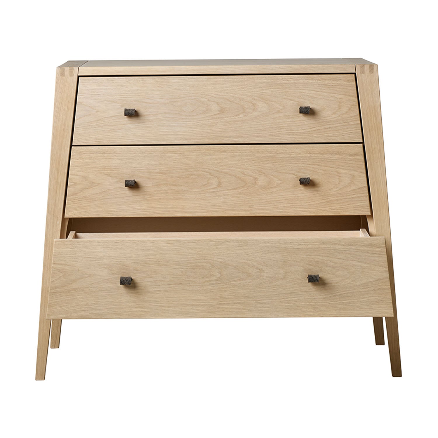 Soft-close drawer on modern nursery dresser.