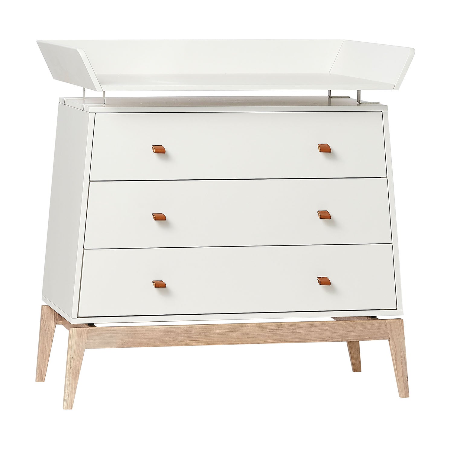 Modern Leander Luna™ dresser with three drawers in a light, minimalist design.