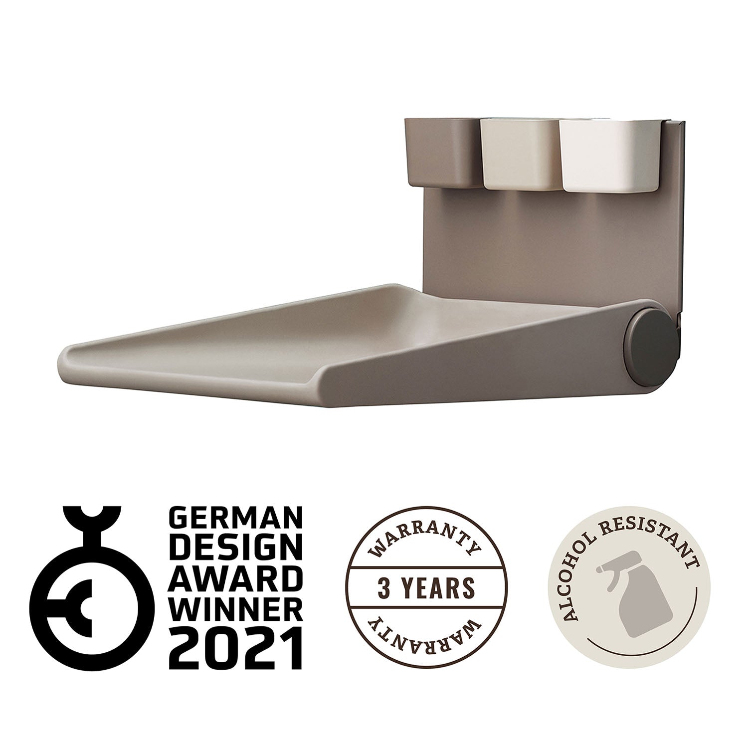 Award-winning Leander Wally™ changing table certified for child safety.