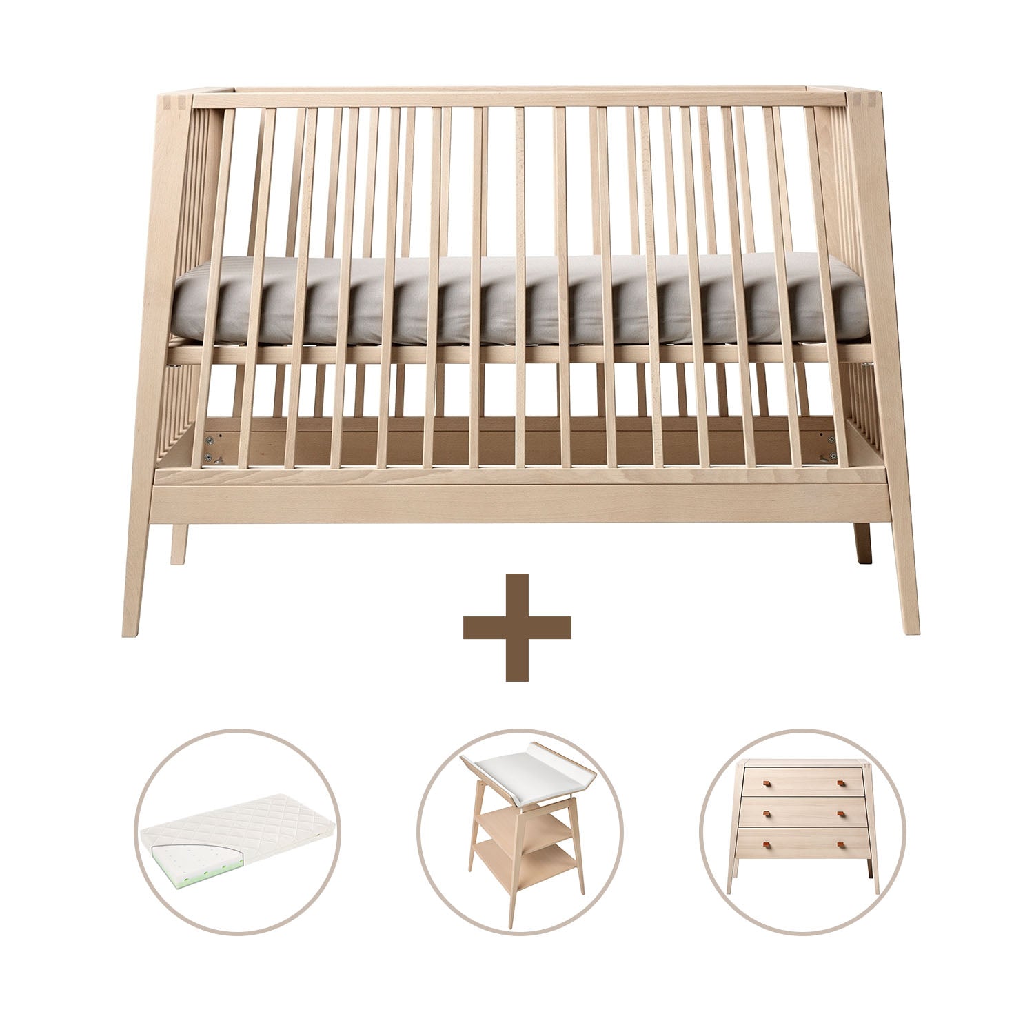 Leander Linea Baby Cot Nursery Bundle - 