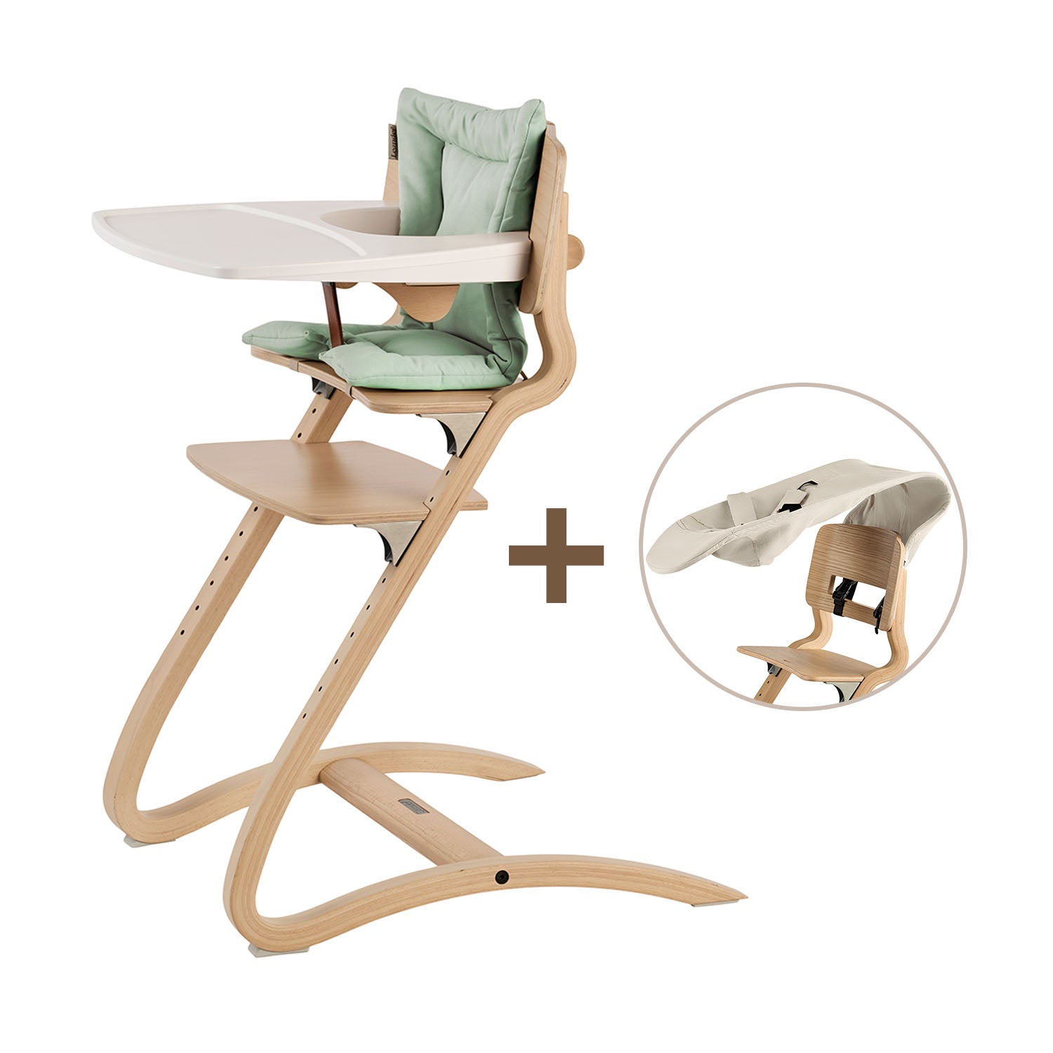 Louie Highchair complete feeding set with cushion and newborn seat