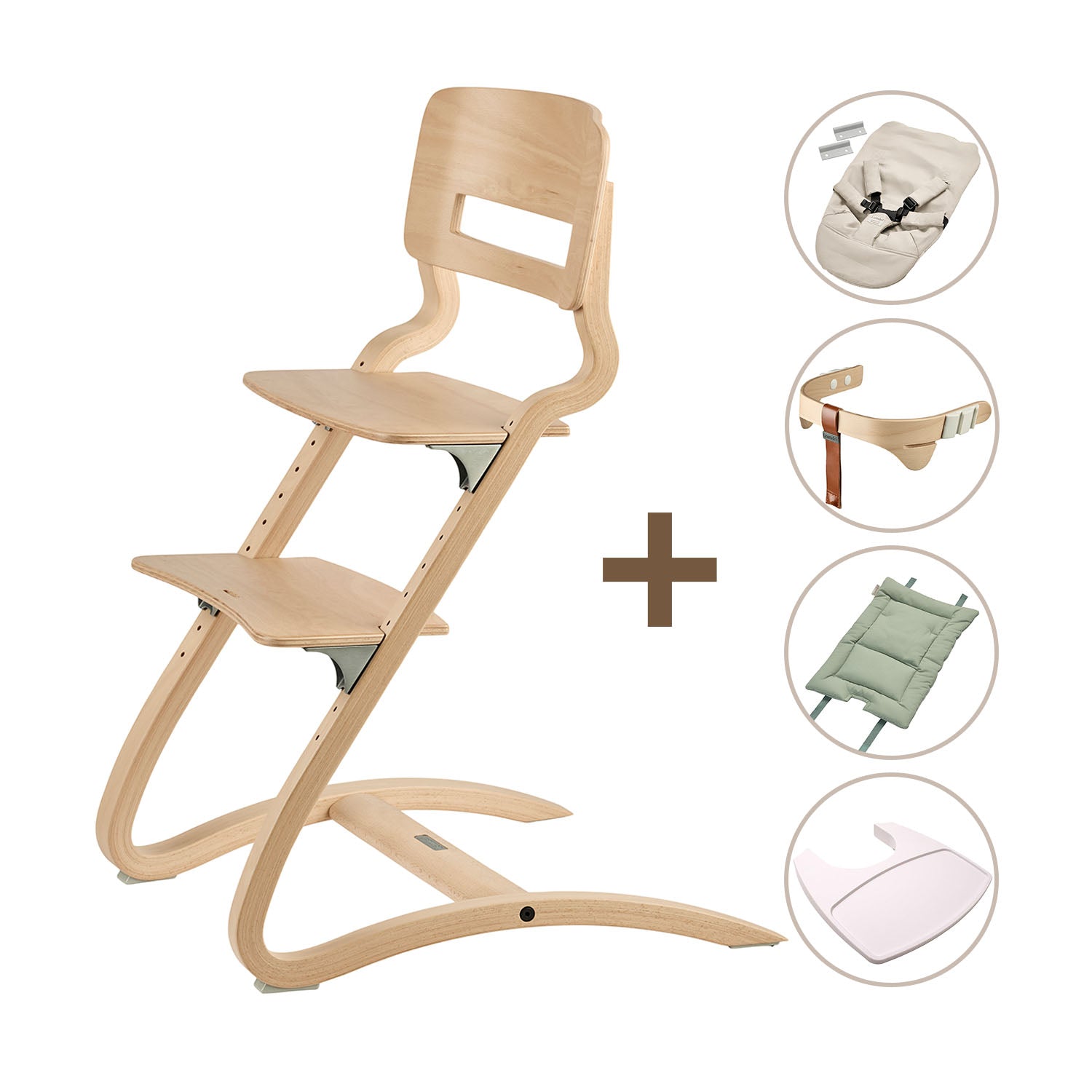 Louie Highchair tray and cushion set for easy cleaning