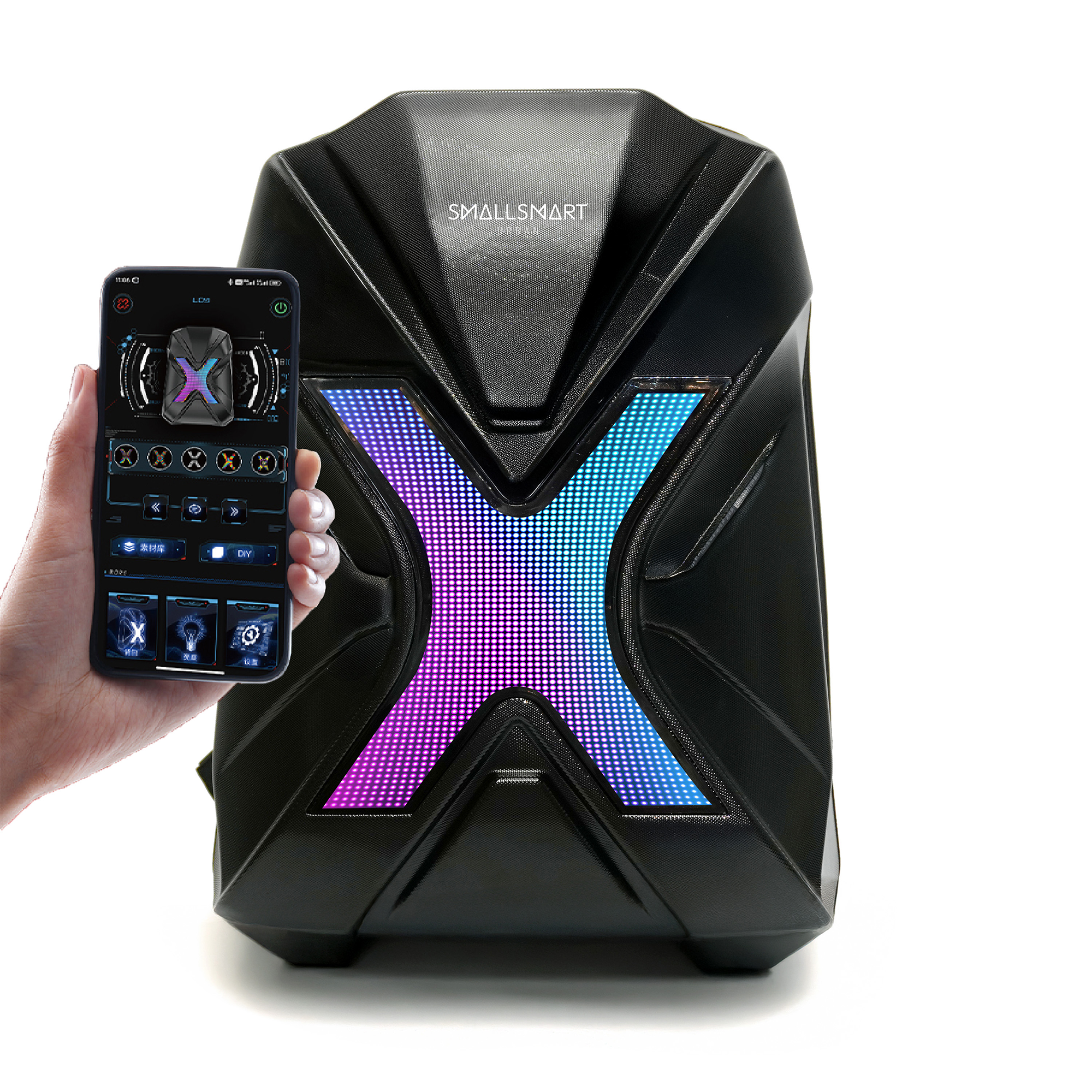 X-Shaped LED Backpack by Small Smart Urban