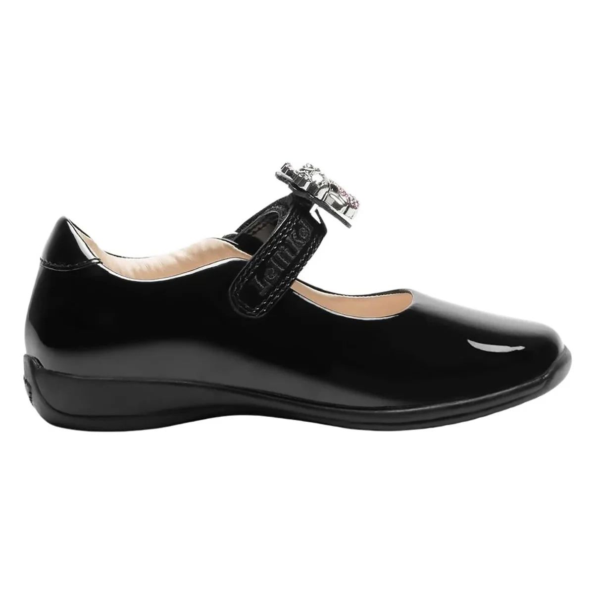 Lelli Kelly LK8616 Bianca Unicorn Black Patent School Shoes -F Fitting