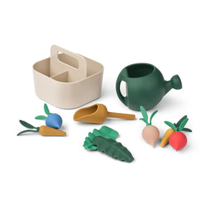 Liewood watering can included in gardening play set