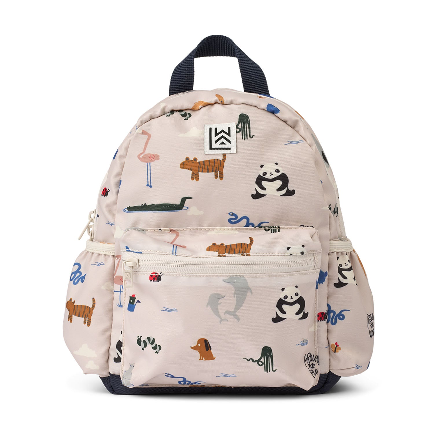 Liewood andreas backpack in around the world sandy design.