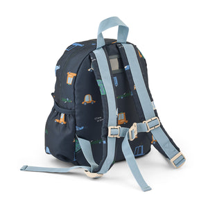 Cars classic navy backpack by liewood - showing back strap design.