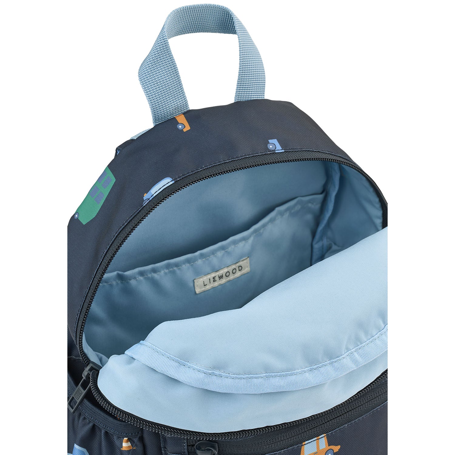 Showing Liewood logo and fabric inside the bag.