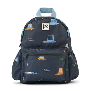 Liewood andreas backpack in cars classic navy for kids. Perfect for school.