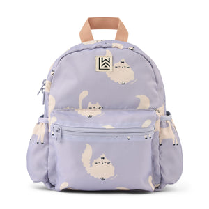 Liewood andreas backpack in cat warm lilac design for kids.