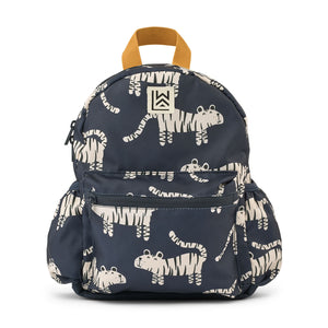 Liewood andreas backpack in tiger classic navy design for school kids.
