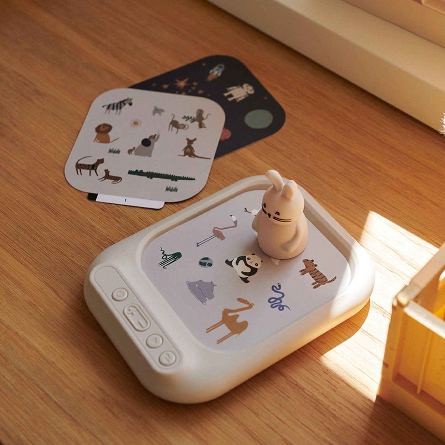 Close-up of themed card inserted into the board.