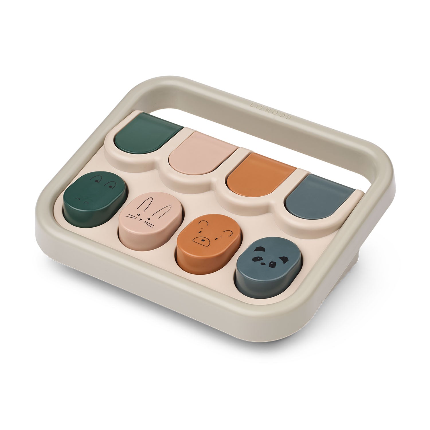 Lightweight toy with handle for easy carrying.