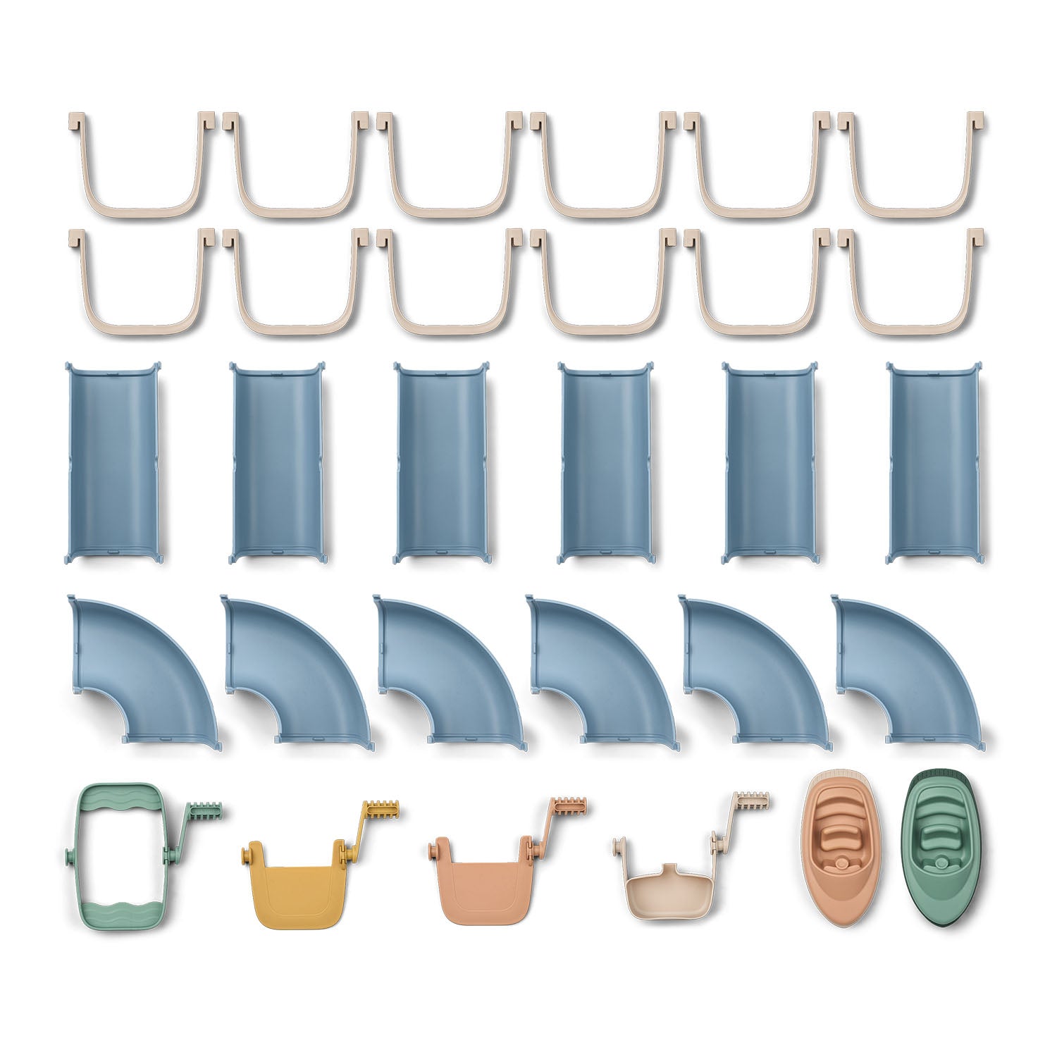 Interlocking pieces of Liewood Cassian Waterway set.