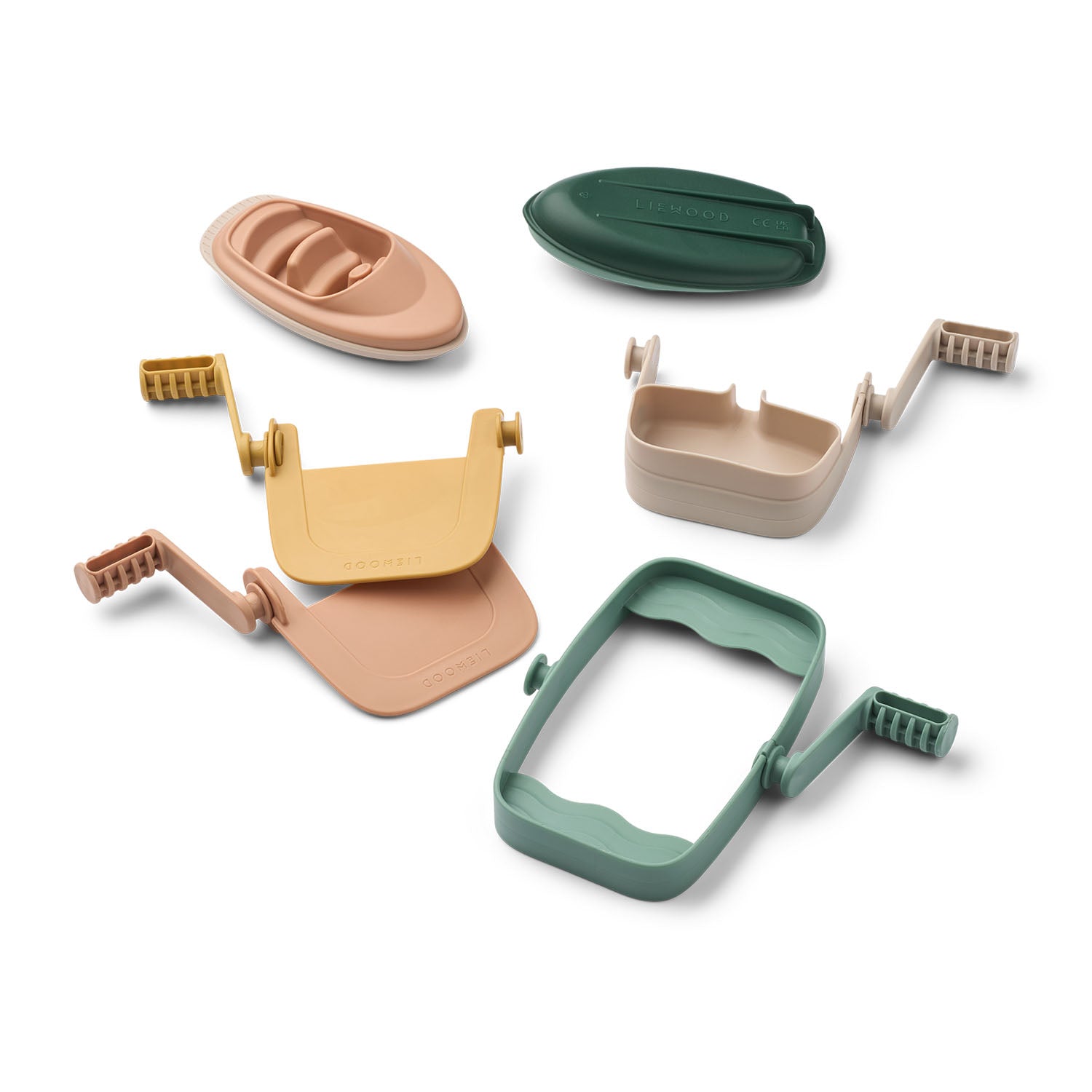 Boats, loader and walls included in the waterway set