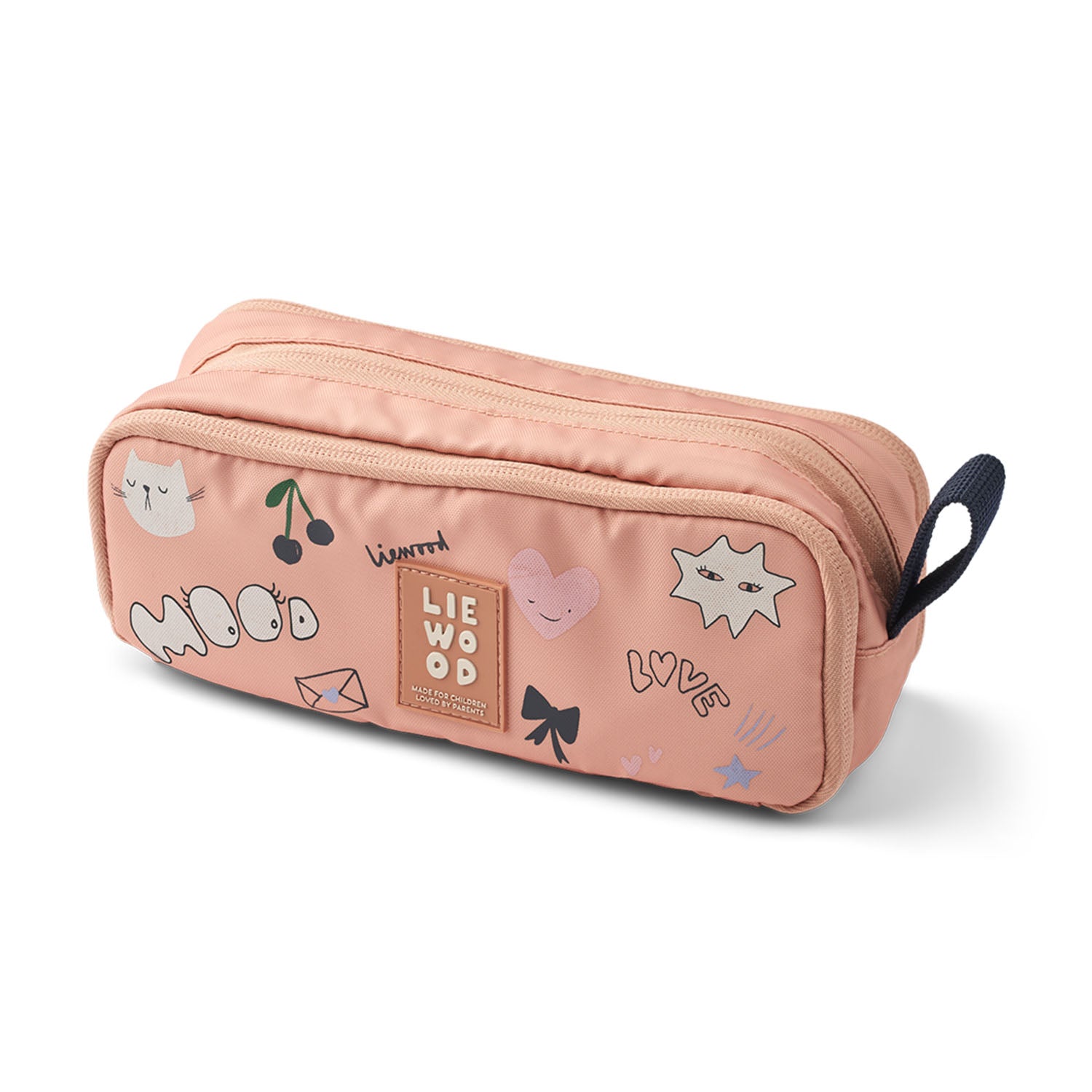 Liewood pencil case in mood pale tuscany colour with smart organiser pockets for kids’ essentials