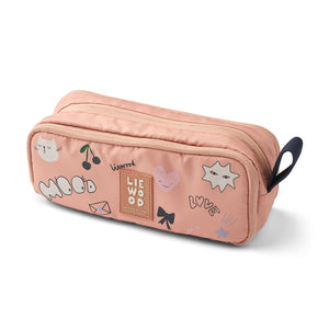 Liewood pencil case in mood pale tuscany colour with smart organiser pockets for kids’ essentials