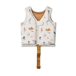 Liewood Dove kids swim vest in sea creature design.