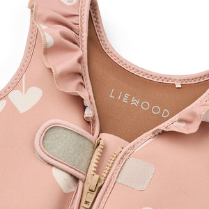 Front zipper design on liewood kids swim vest