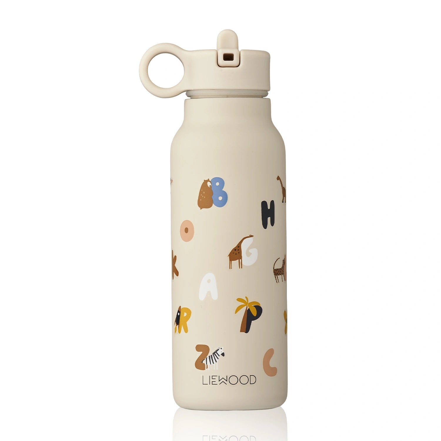 Liewood Falk Kids Water Bottle 350ml - Alphabet/Sandy