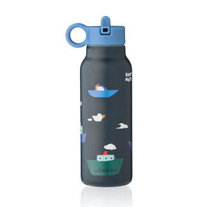 Liewood falk water bottle 350ml in sailing classic navy colour.