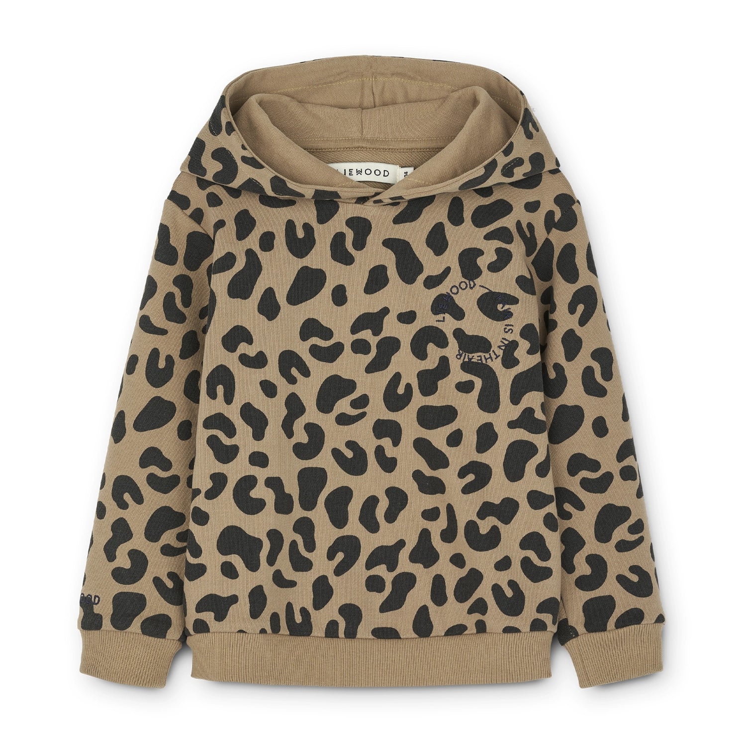 Front view of Liewood hildur hoodie in soft organic cotton for kids.