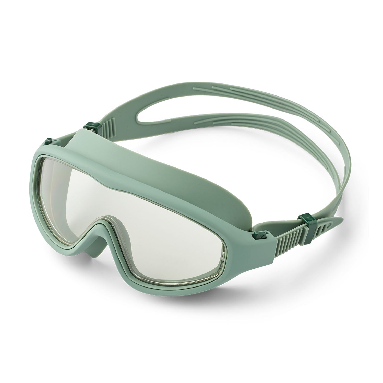Liewood Kerem swim goggles showing shatter-resistant lenses.