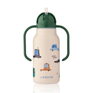 kimmie water bottle is an insulated water bottle with a straw.