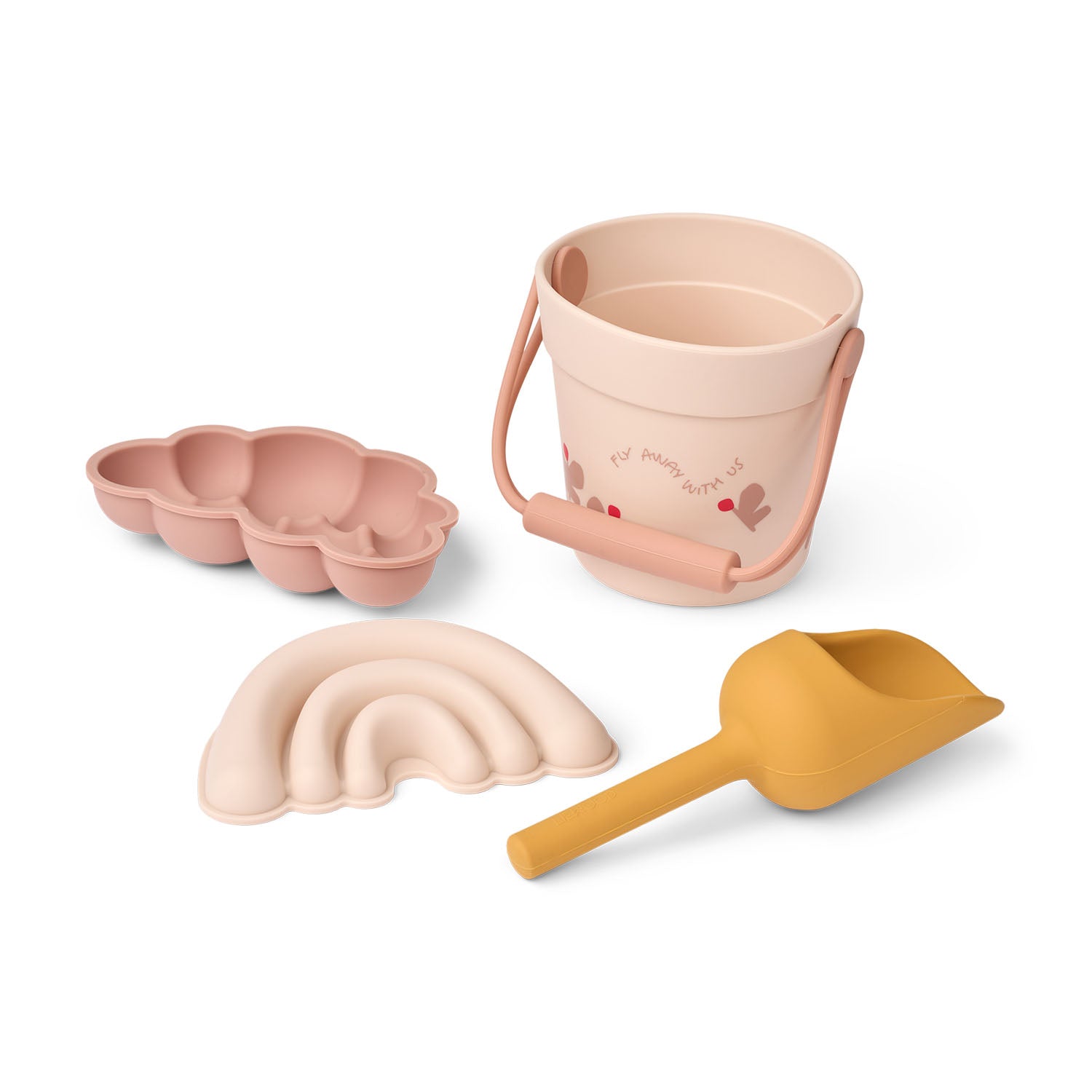 Liewood Kit Mini Butterfly Beach Set with bucket, shovel, and butterfly moulds.