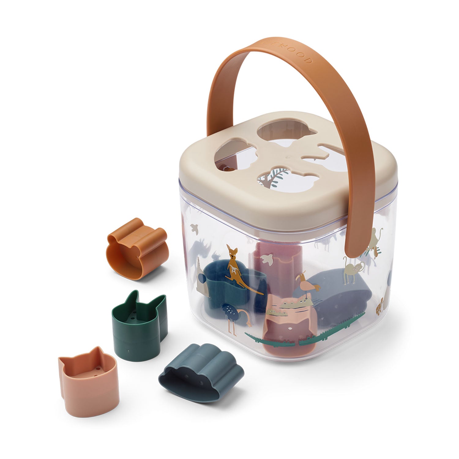 Liewood Lucinda Puzzle Box with 8 colorful shapes.